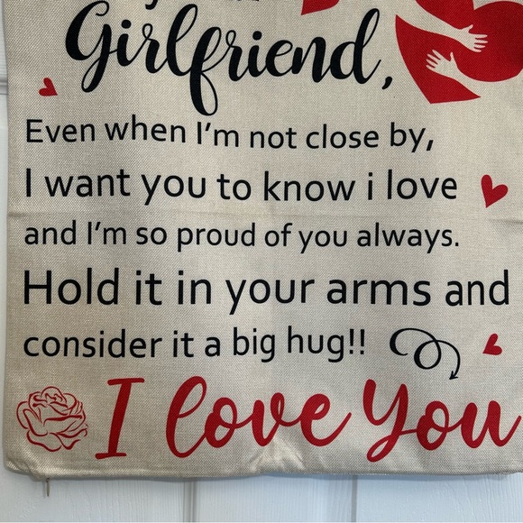 To My Girlfriend… Throw Pillow Case - Picture 5 of 9